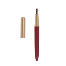 Luxury Ebony Barrel Wooden Brass Fountain Pen Ink Germany Iridium Nib Pen With Pouch Best gift for Men And Women